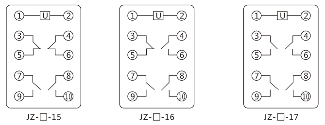JZY（J)-202靜態(tài)中間繼電器內(nèi)部接線(xiàn)圖及外引接線(xiàn)圖